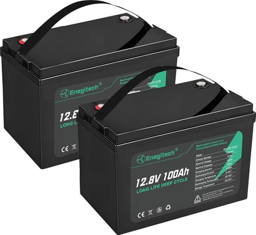 12V 100Ah LiFePO4 Lithium Battery, Up to 15000 Deep Cycles, Low-temp Protection, Ideal for RV, Marine, Trolling Motor, Solar/Wind, Off-Grid and more (12.8V 100Ah)
