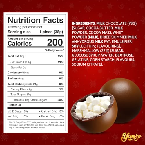 Chocolate Bombs - 3 Pack - Chocolate Bomb Filled with Mini Marshmallows and Cocoa Powder - Makes Large Hot Cocoa Bombs - Fun Party Favor.