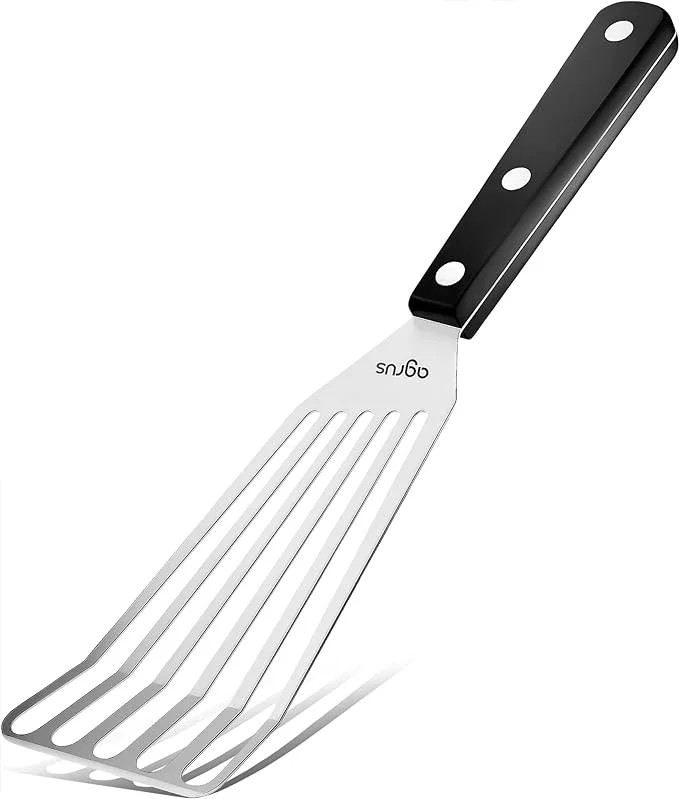 AGRUS Fish Spatula Stainless Steel, Size 11 inch, Blade 6.5 inch, Plastic Handle, Flexible Metal, Angled Slotted Turner