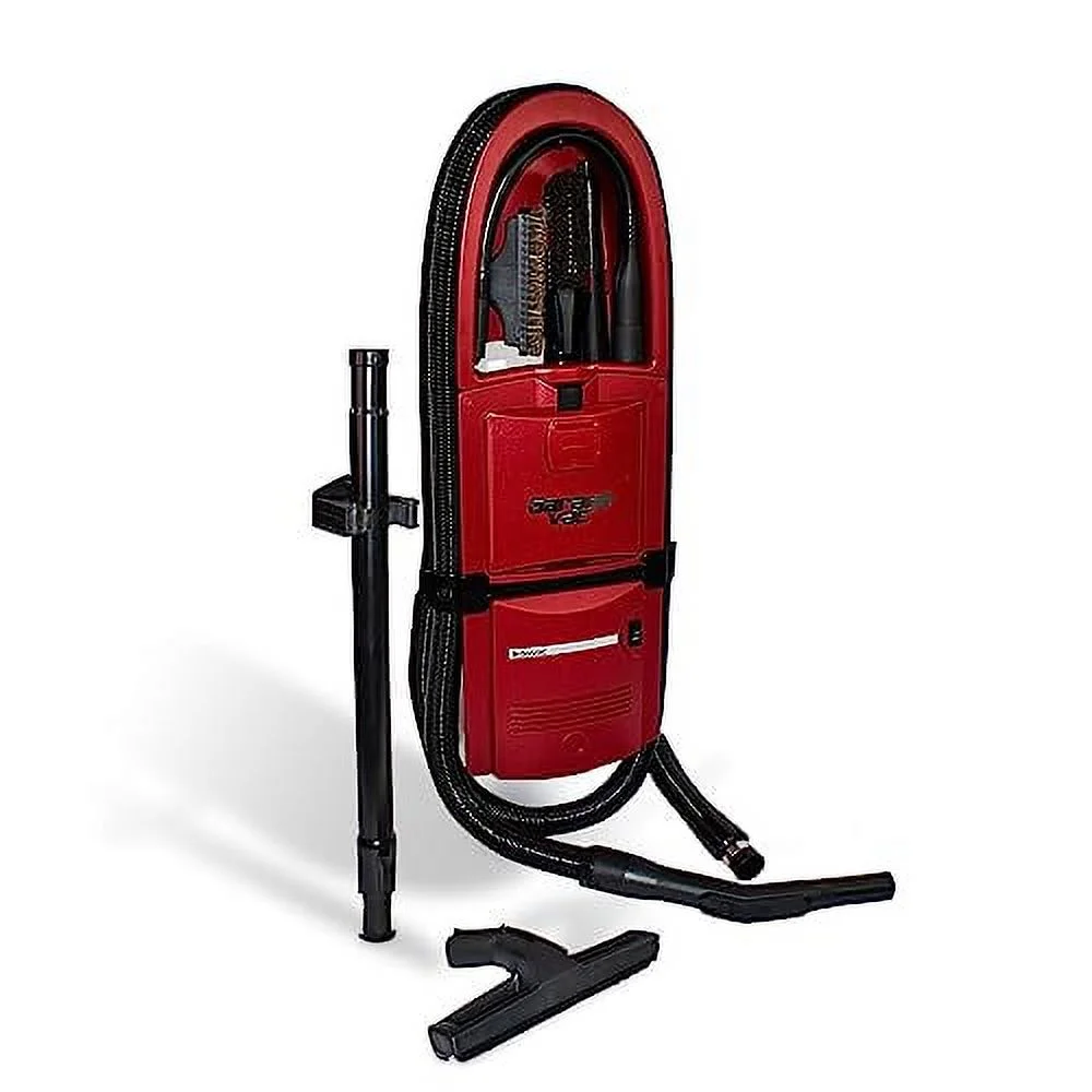 InterVac Garage Vacuum Cleaner for Workshop, 1 Gallon Garage Vacuum Wall Mounted, Stretch Hose Shop Vacuum for RVs, Boats, Cabins and Utility Rooms