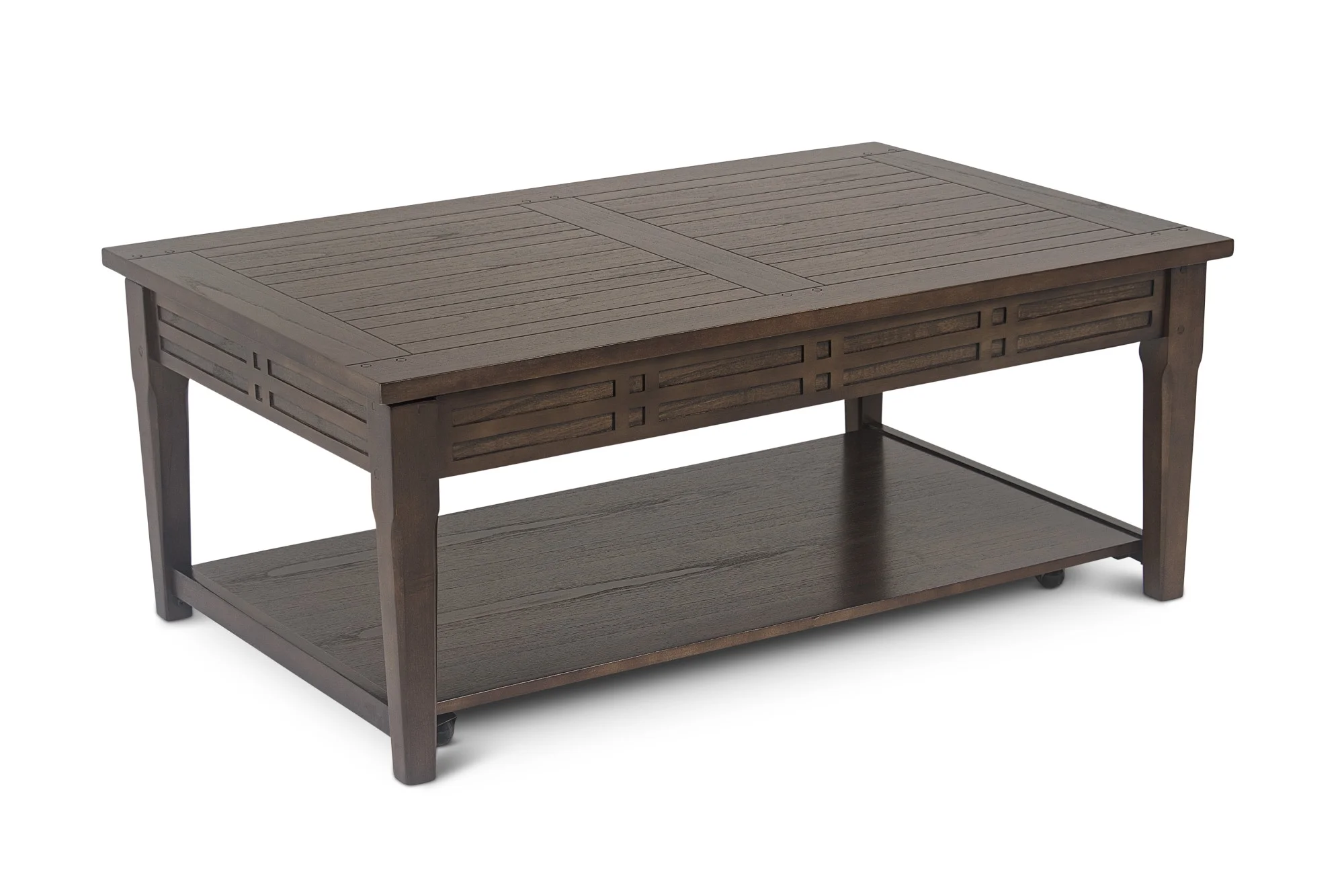 Steve Silver Crestline Indoor Rustic Wood Rectangle Lift Top Coffee Table, Cherry