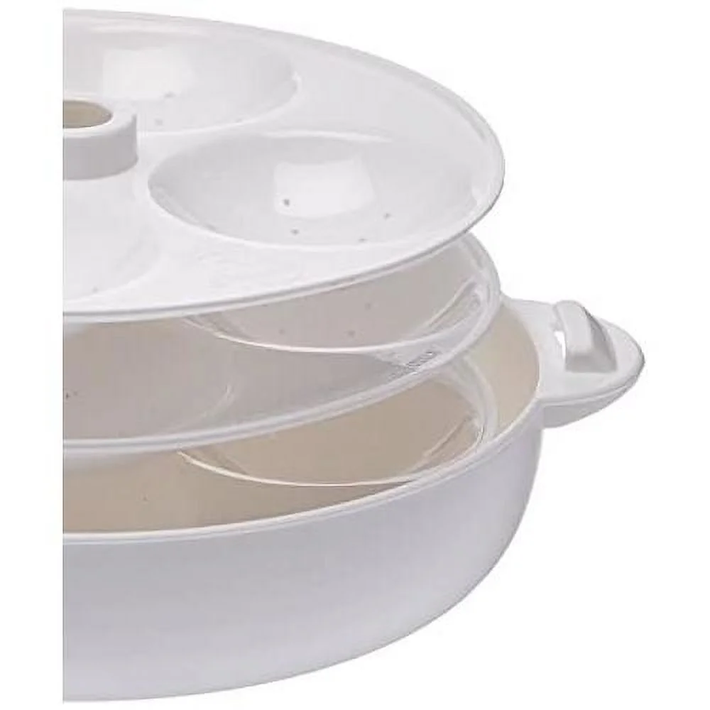 microwave idli maker and steamer, makes 12 idlis, white