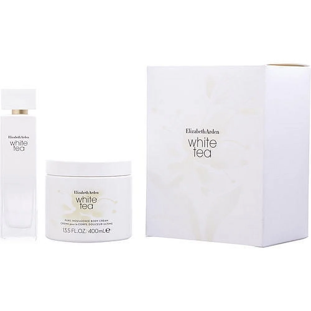 Elizabeth Arden WHITE TEA Fragrance Set for Women - 3.3 OZ, 13.5 OZ - Mandarin Orange, Clary Sage, Fern, Sea Notes, White Tea - Indulge in daily luxury with WHITE TEA