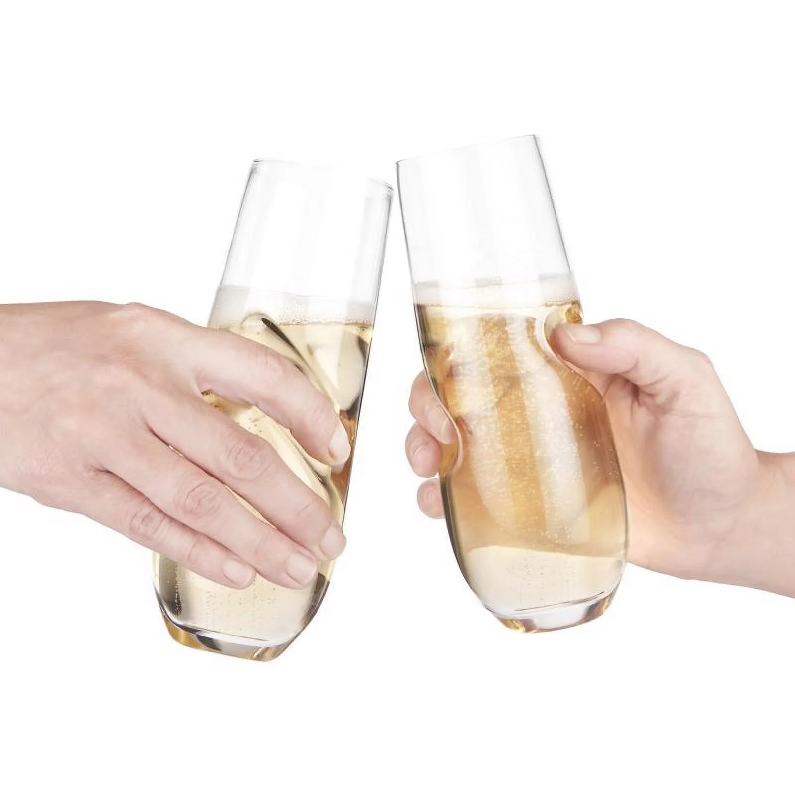 Final Touch 6060092 10 oz Glass Stemless Champagne Flute, Clear