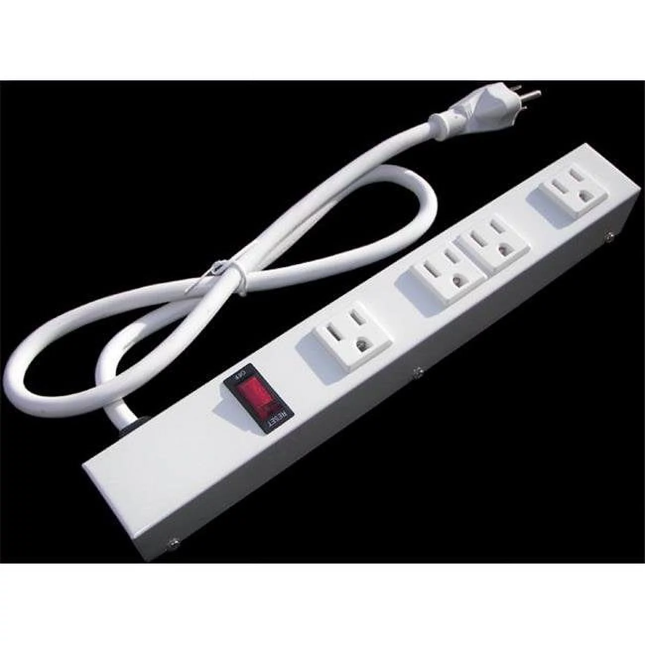 12 in. 4 Outlet Metal Power Strip