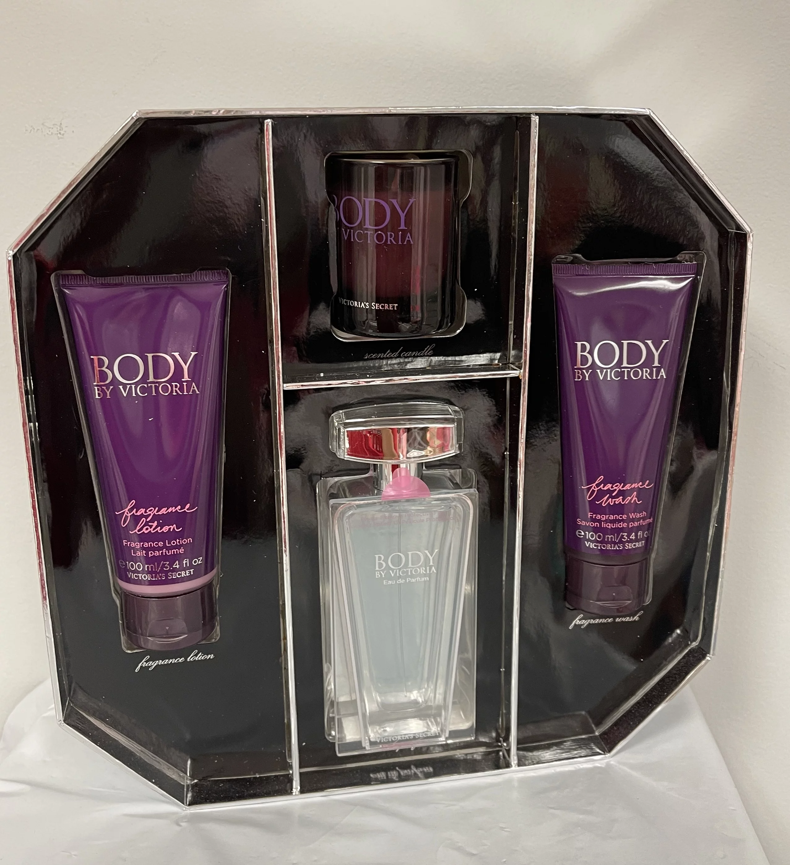 Victoria's Secret Body By Victoria Eau De Parfum Gift Set Deluxe Fragrance Lotion Body Wash Candle
