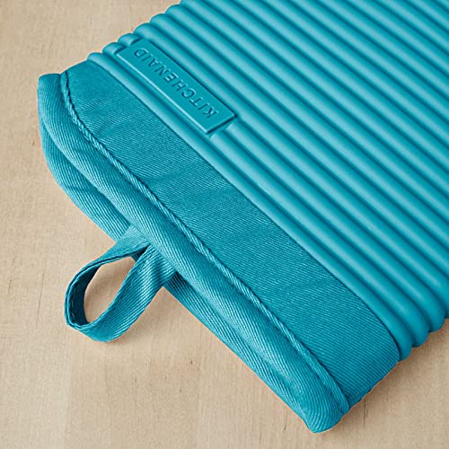 KITCHENAID Ribbed Soft Silicone Oven Mitt 2-Pack Set, 7.5