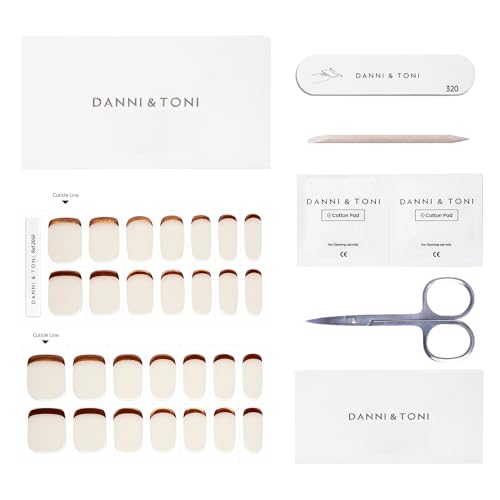 DANNI & TONI Semi Cured Gel Nail Strips Christmas Santa Claus Snowflakes Cat Eye Gel Nail Wraps 28 Stickers | Mistletoe Meow