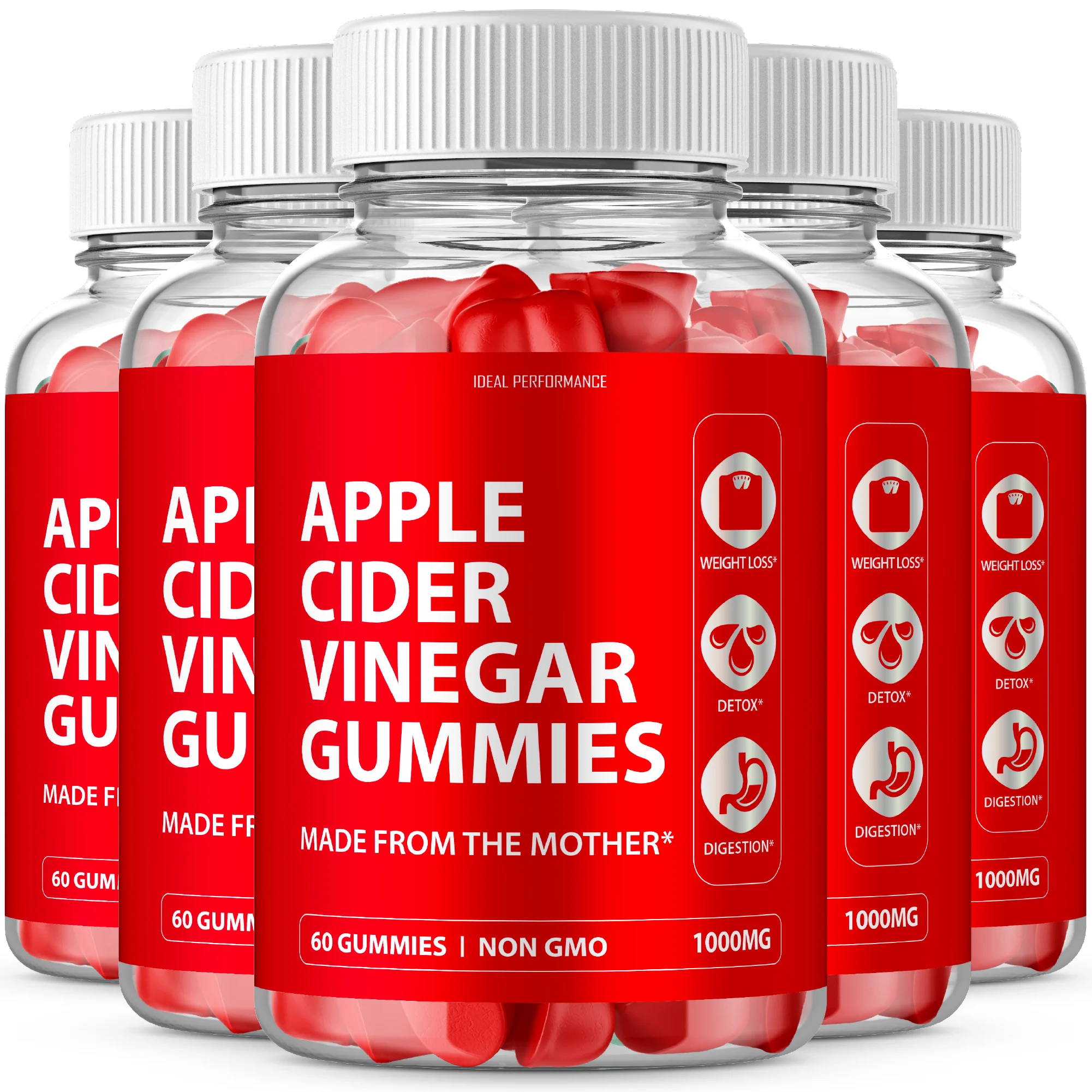 ACV With The Mother Diet Gummies for Digestion, Weight Loss (300 Gummies)