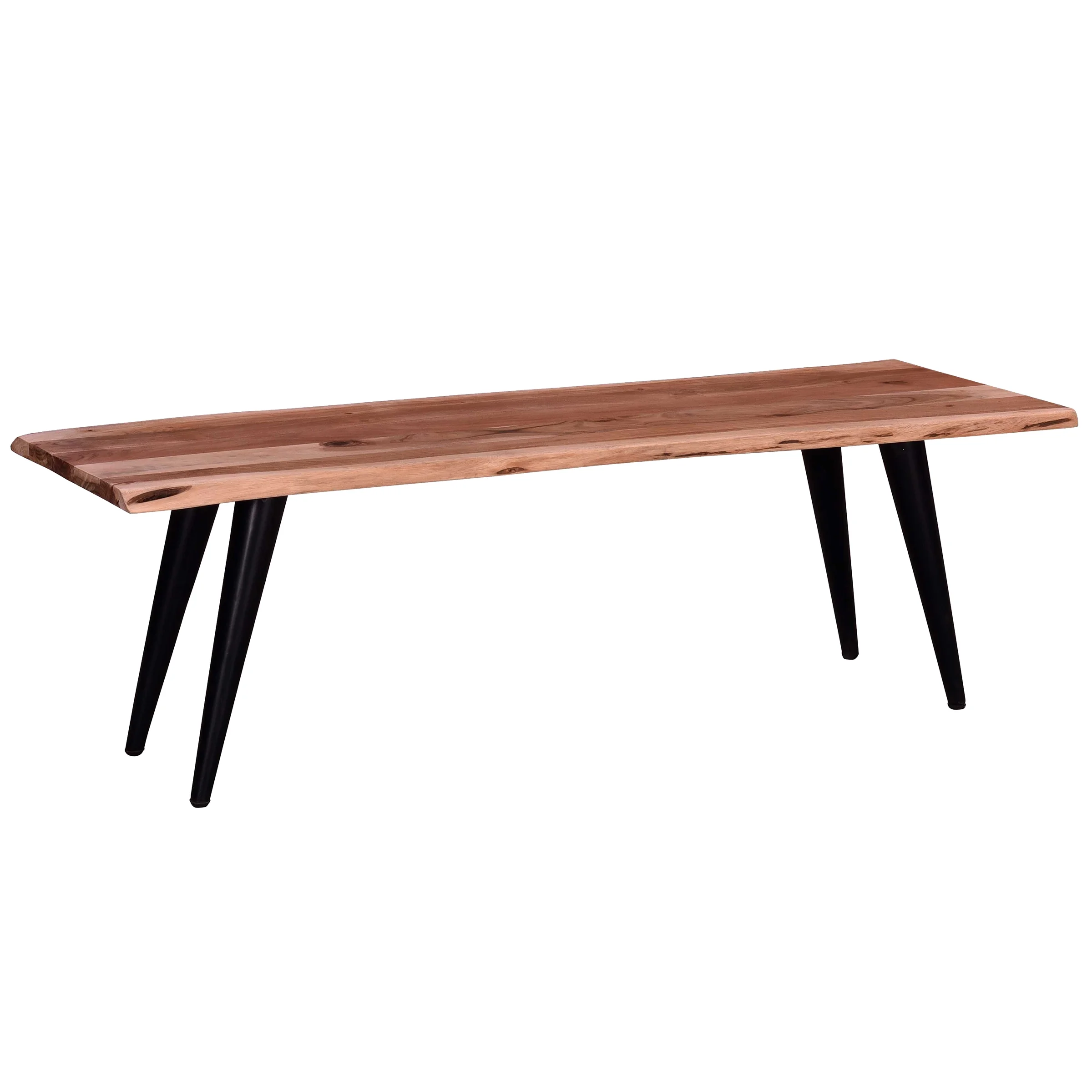 Primo International Eclipse 58 in. Acacia Wood and Metal Dining Bench