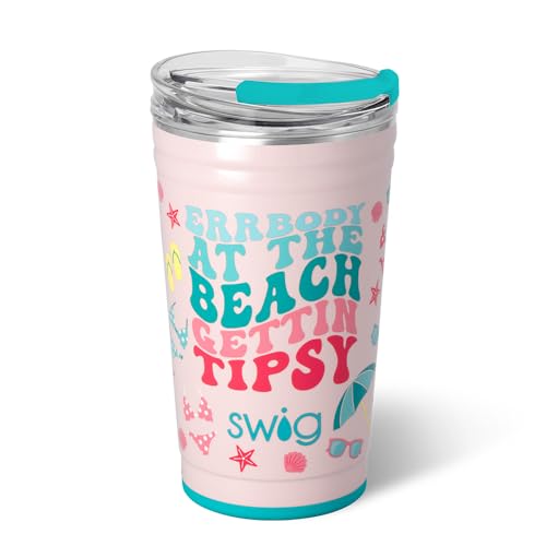 Swig Life 32oz Insulated Tumbler, Travel Coffee Tumbler with Lid, Cup Holder Friendly, Stainless Steel Travel Coffee Mug, Glitter Tumbler, Glitter Gifts (Confetti)