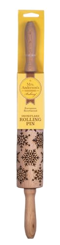 Mrs. Anderson’s Baking Embossing Rolling Pin, Snowflake Design, European Beechwood