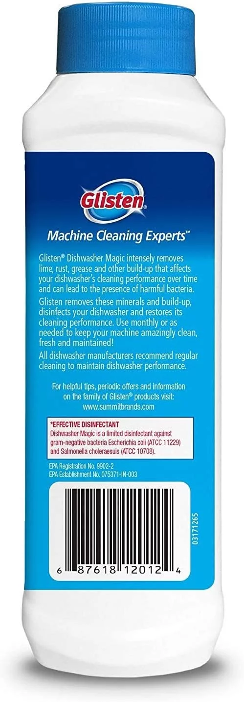 Shiny dishwasher cleaner and disinfectant to remove scale, rust, grease and scale, fresh lemon 12 oz bottle, 3 packs
