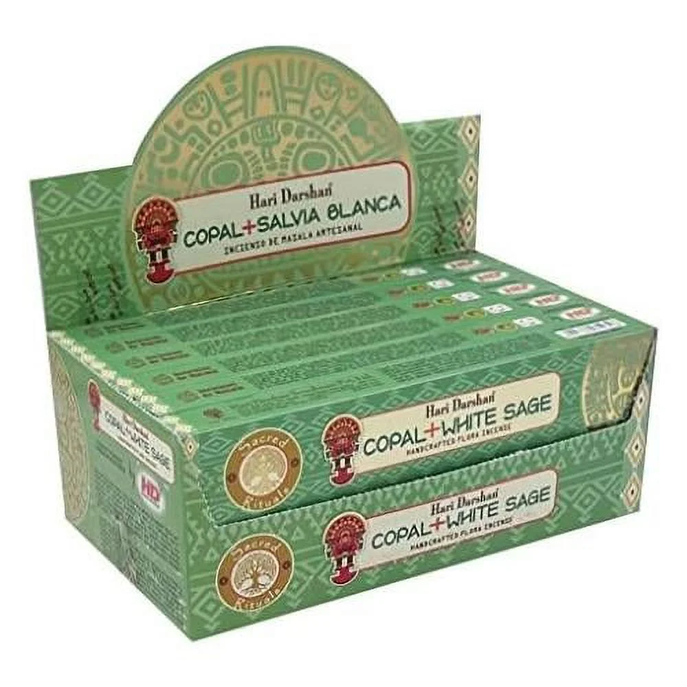 Hari Darshan Handcrafted Premium Incense Sticks 12 Box X 15 Sticks Total Of 180 Sticks (Copal White Sage)