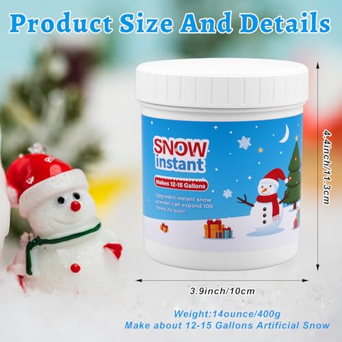 Instant Snow Fake Snow Powder Makes 14 Gallons of Artificial Snow Instant Snow Powder Instant Snow Packets Magic Snow for Cloud Slime Winter Decoration Holiday DIY Crafts Artificial Snow Play