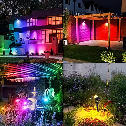 Solar Spot Lights Outdoor, 20 LED IP65 Waterproof Solar Landscape Lights, Dusk-to-Dawn 3000K Warm White Outdoor Light for Yard Garden Driveway Porch Walkway, 4-in-1