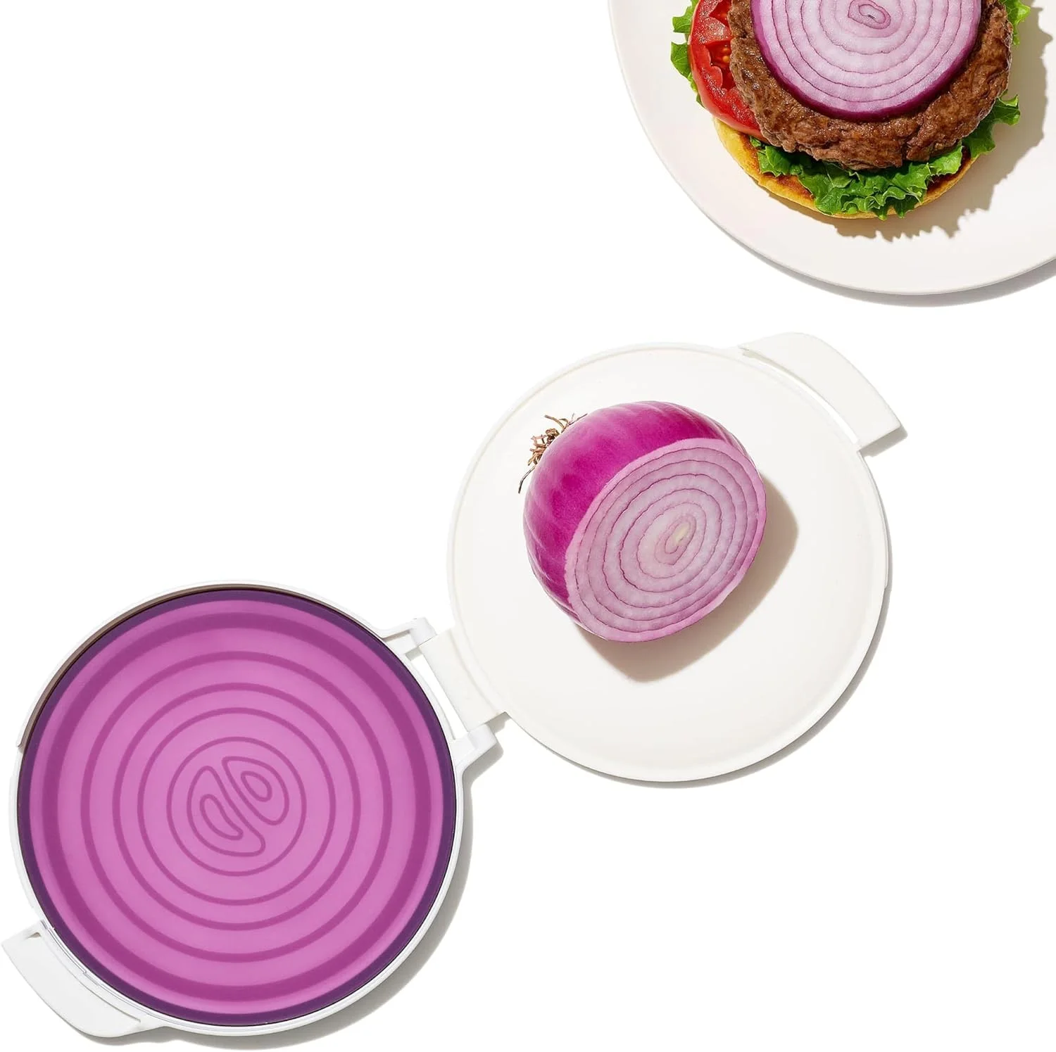 OXO Good Grips Cut & Keep Reusable Silicone Onion Saver,White