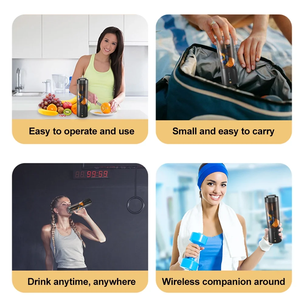 Multifunctional Household Electric Juicer Cup, Portable Blender for Shakes and Smoothies, 16OZ Capacity, Magnetic Charging, Waterproof, 6 Sharp , /Travel/Gym/