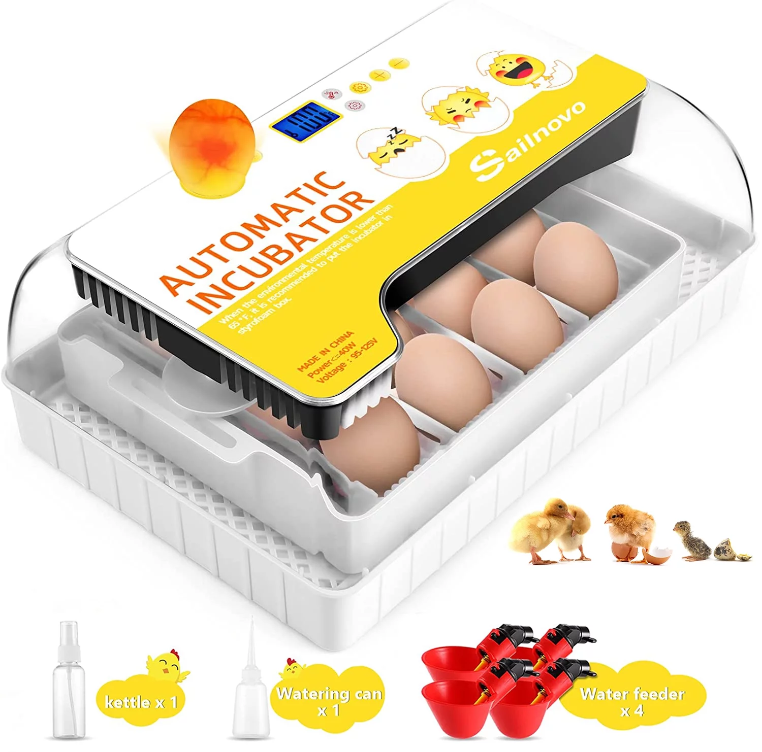 Digital Automatic 12-24 Eggs Incubator, Automatic Egg Turning, Temperature Control, Hatching Chickens, Ducks, Geese, Birds, Turkeys, Etc, Incubator with LED Display, the Best Choice for Hatching Eggs