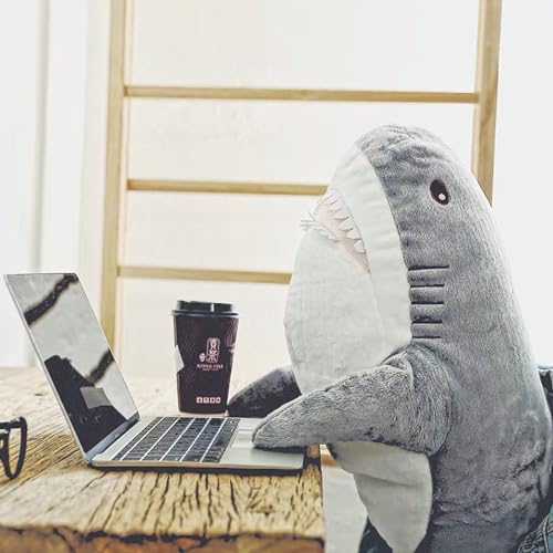 Ryttir 31 Inch XL Big Shark Stuffed Animal,Soft Shark Plush Chubbier Stuffed Shark Décor Fuzzy Shark Pillow,Perfect Stress Relief Shark Gifts for Women Kids