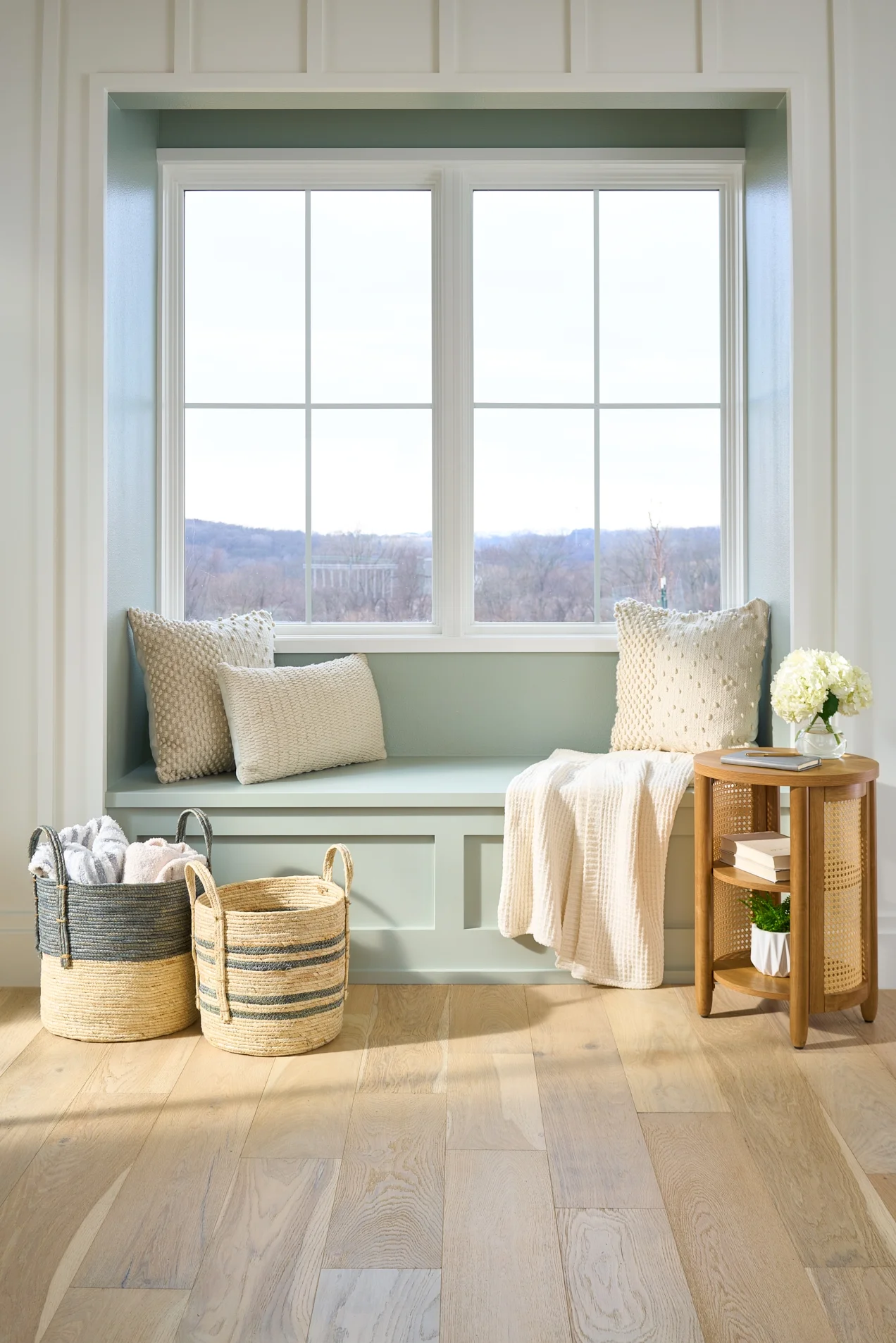 Better Homes & Gardens Springwood Caning Side Table, Light Honey Finish