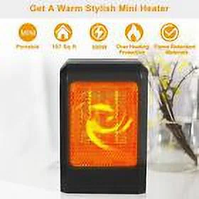 500W Mini Ceramic Electric Heater - Portable Silent Space Heating for Home and Office