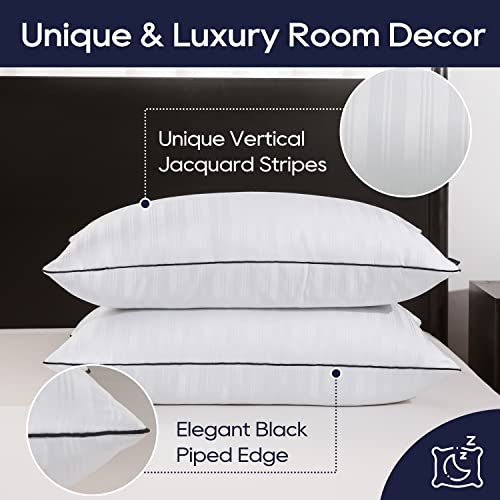 downluxe Down Alternative Pillows King Size Set of 2 - Hotel Collection Soft Bed Pillows for Sleeping, Perfect for Side, Back and Stomach Sleepers, 20 X 36