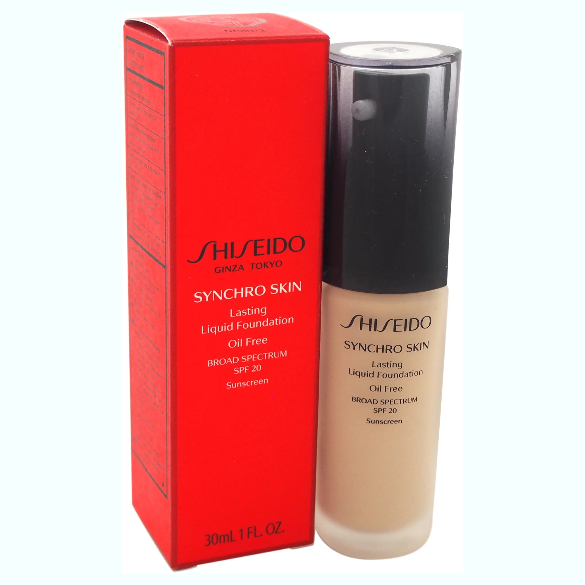 Synchro Skin Lasting Liquid Foundation SPF 20 - # 2 Neutral by Shiseido for Women - 1 oz Foundation