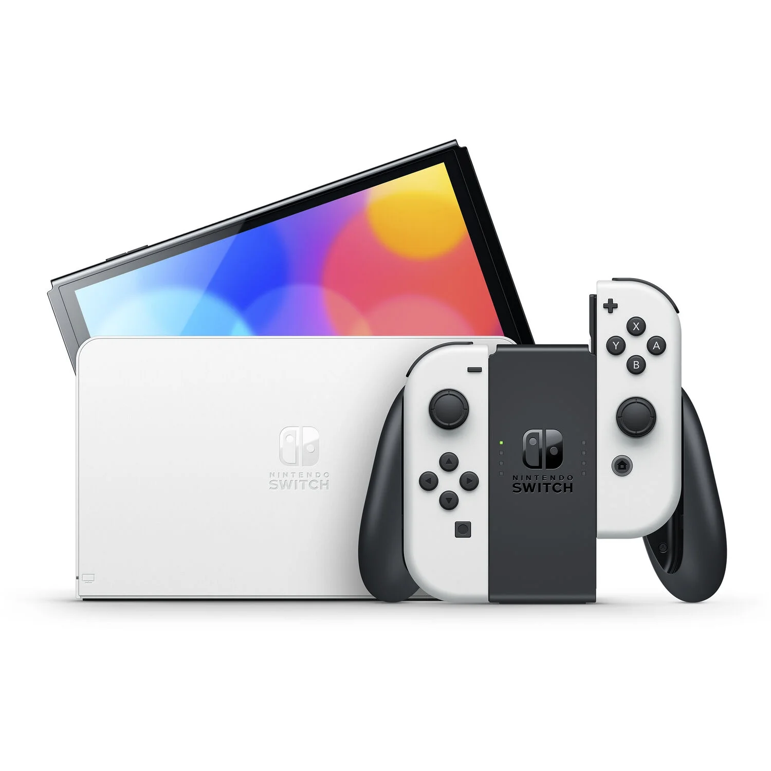 Nintendo Switch OLED Console White with New Super Mario Bros. U Deluxe, Accessory Starter Kit and Screen Cleaning Cloth Bundle