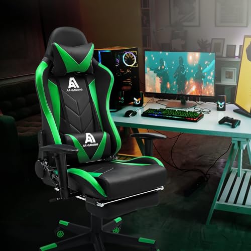 Gaming Chair High Back Ergonomic Computer Racing Chair Adjustable Office Chair with Footrest, Lumbar Support Swivel Chair - Upgraded Version BlackPurple