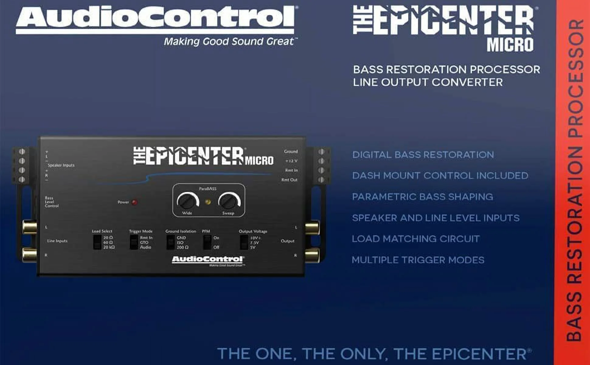 AudioControl The Epicenter Micro Bass Restoration Processor & Full Copper Amp Kit Bundle. Line Output Converter Brings Out The Best Bass in Any Factory or Aftermarket System. ACR-4 Knob Included.