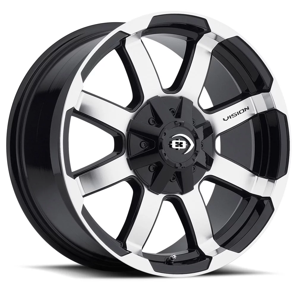 15x7.5 Vision Off-Road 413 Valor Black Machined Wheel 5x4.5/5x5 (-12mm)