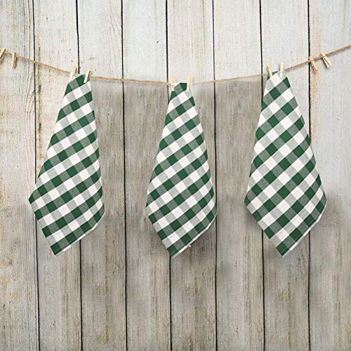 Urban Villa Christmas Kitchen Towels 100% Cotton Dish Towels for Kitchen (Set of 6) 20”x30” Dish Cloths Absorbent Kitchen Linen Set with Hanging Loop Perfect for Drying Dishes Cleaning – Christ Check