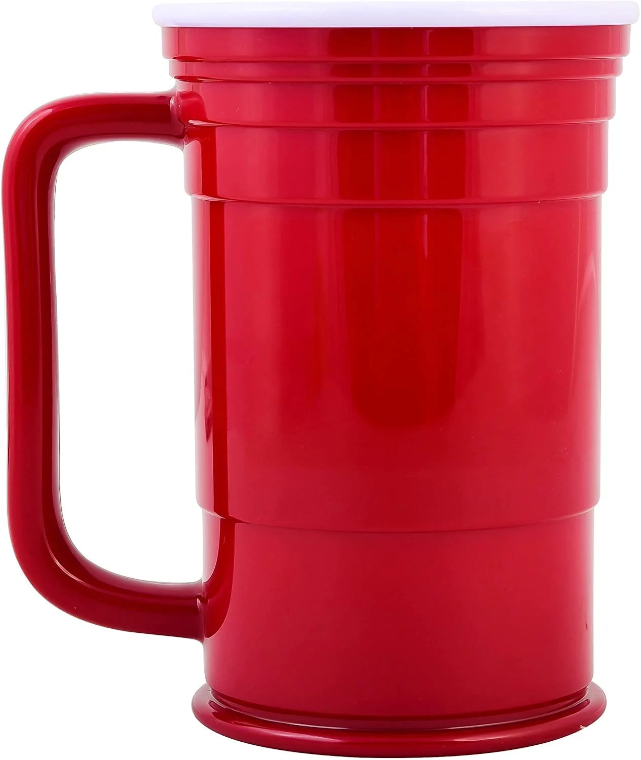 Red Cup Living | 4 Reusable 24 Oz Beer Mugs for Adults | Durable, Unbreakable, BPA-Free, Dishwasher Safe | Reusable Tumblers for Celebrations, Camping, and Travel