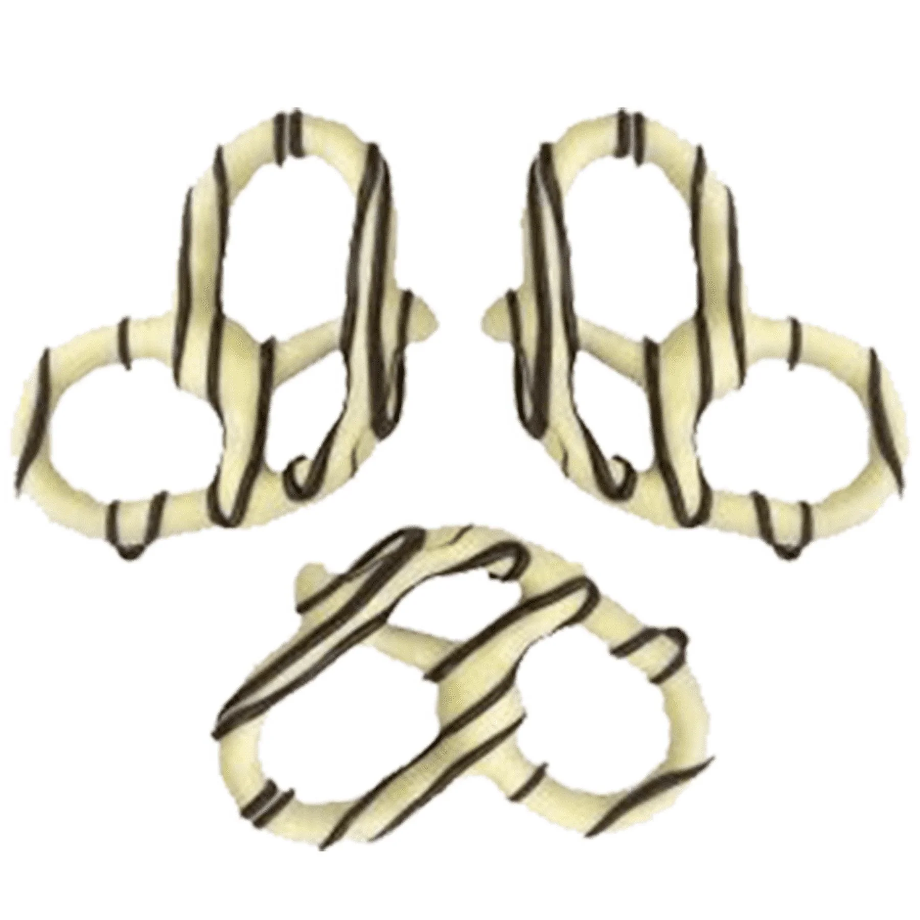 White Chocolate Covered Pretzel With Drizzles Of Dark Stripes - 1Lb