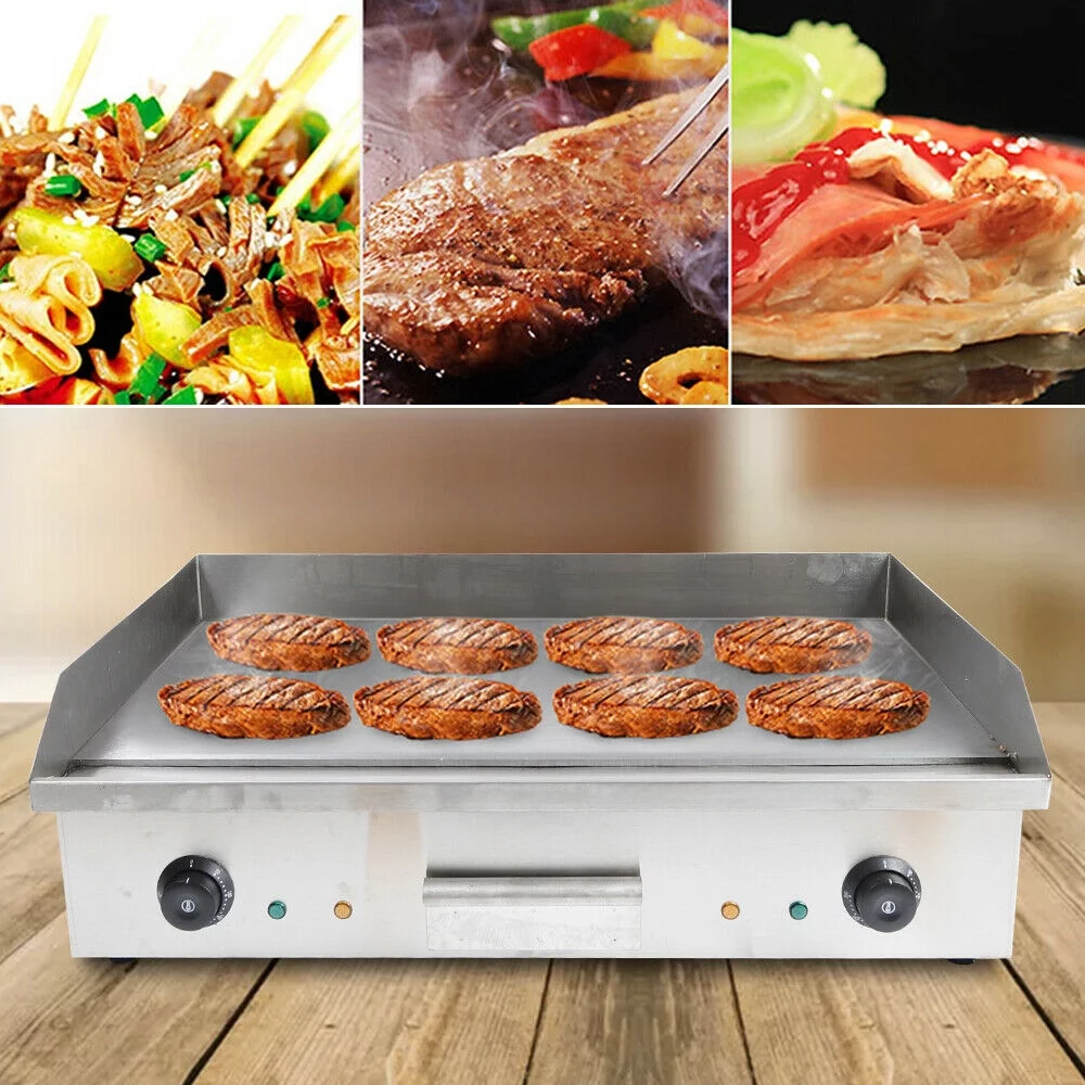 TFCFL 4400W Electric Griddle Cooktop Countertop Commercial Flat Top Grill BBQ Plate Thermostat