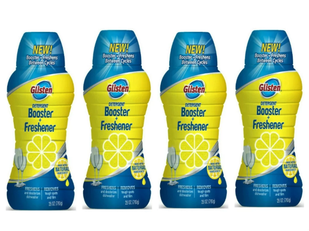 Glisten Dishwasher Detergent Booster + Freshener, 28 oz, 4 Bottles