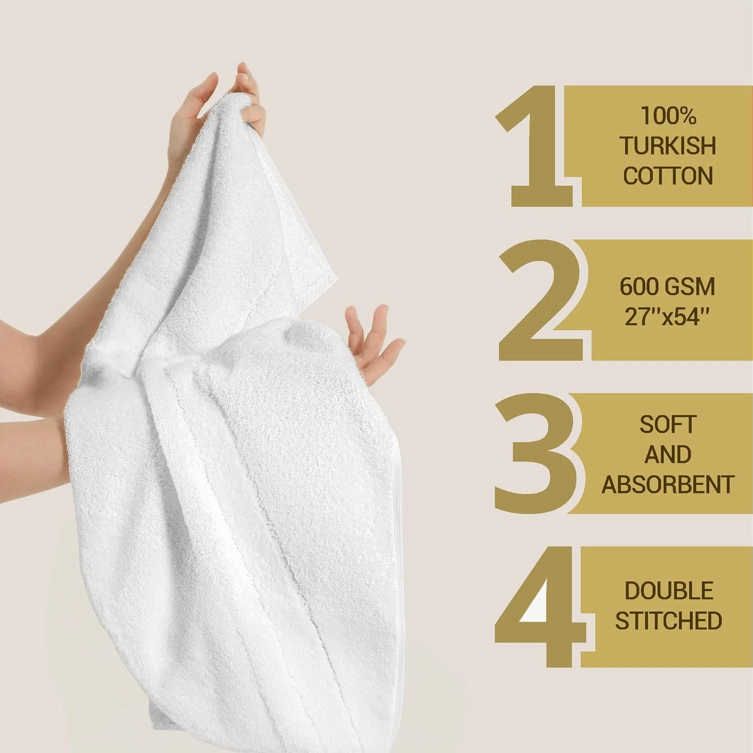 Baccarat Towel Collection (2 Pcs Bath Towel, White)