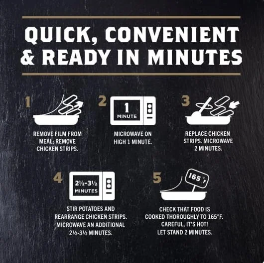 Banquet Mega Meats KC BBQ Chicken Strips with Mashed Potatoes, 13.3 oz - Pack of 8