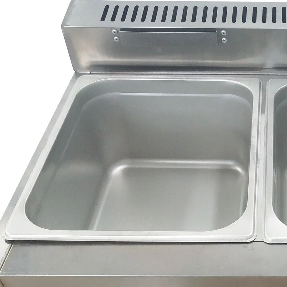 18L Propane NG Gas Fryer Catering Warmer Steam Table Buffet Restaurant 3 Pan 50 ~ 380 ° C Temperature Control