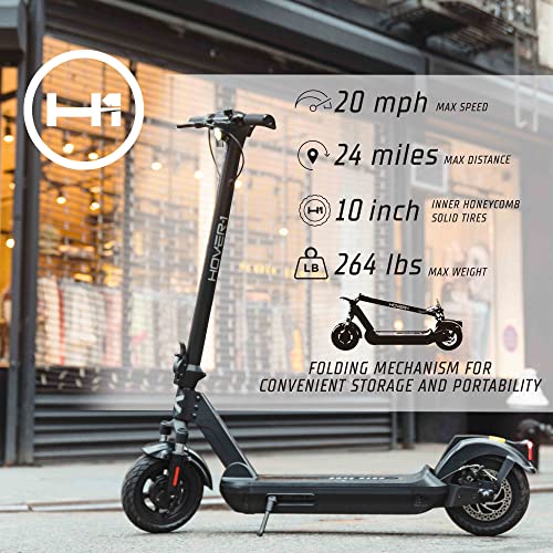 Hover-1 Pro Series Boss Foldable Electric Scooter with 500W Brushless Motor, 20 mph Max Speed, 10” Honeycomb Tires and 24 Mile Range