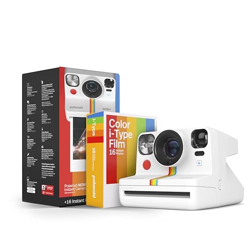 Polaroid Now+ Generation 2 - Camera + Film Bundle (16 Photos Included) - Black - Bluetooth Connected App Controlled Instant Film Camera-6250