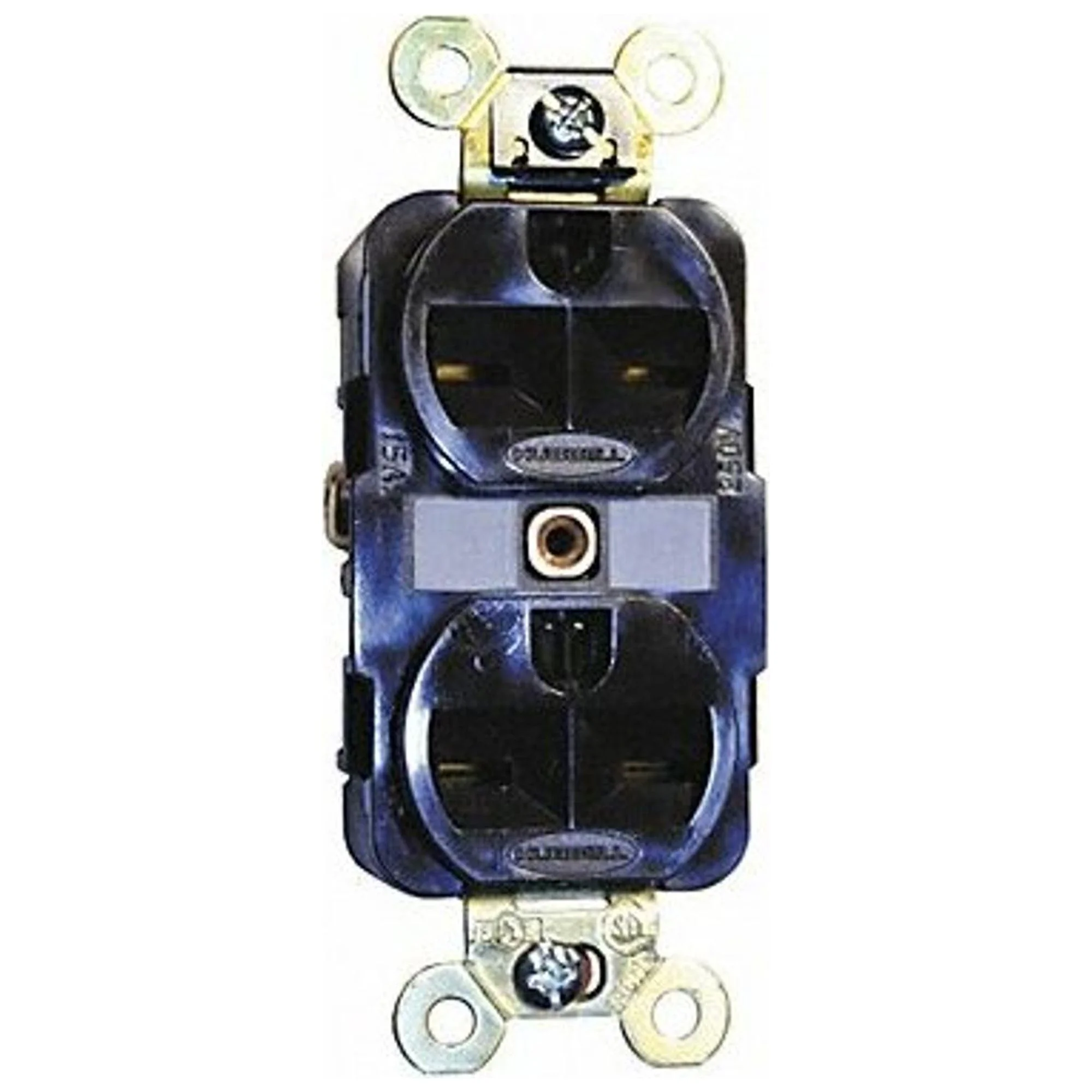 Hubbell Recept,Brown,15 A,2P3W,Back; Side,1PK  HBL5662