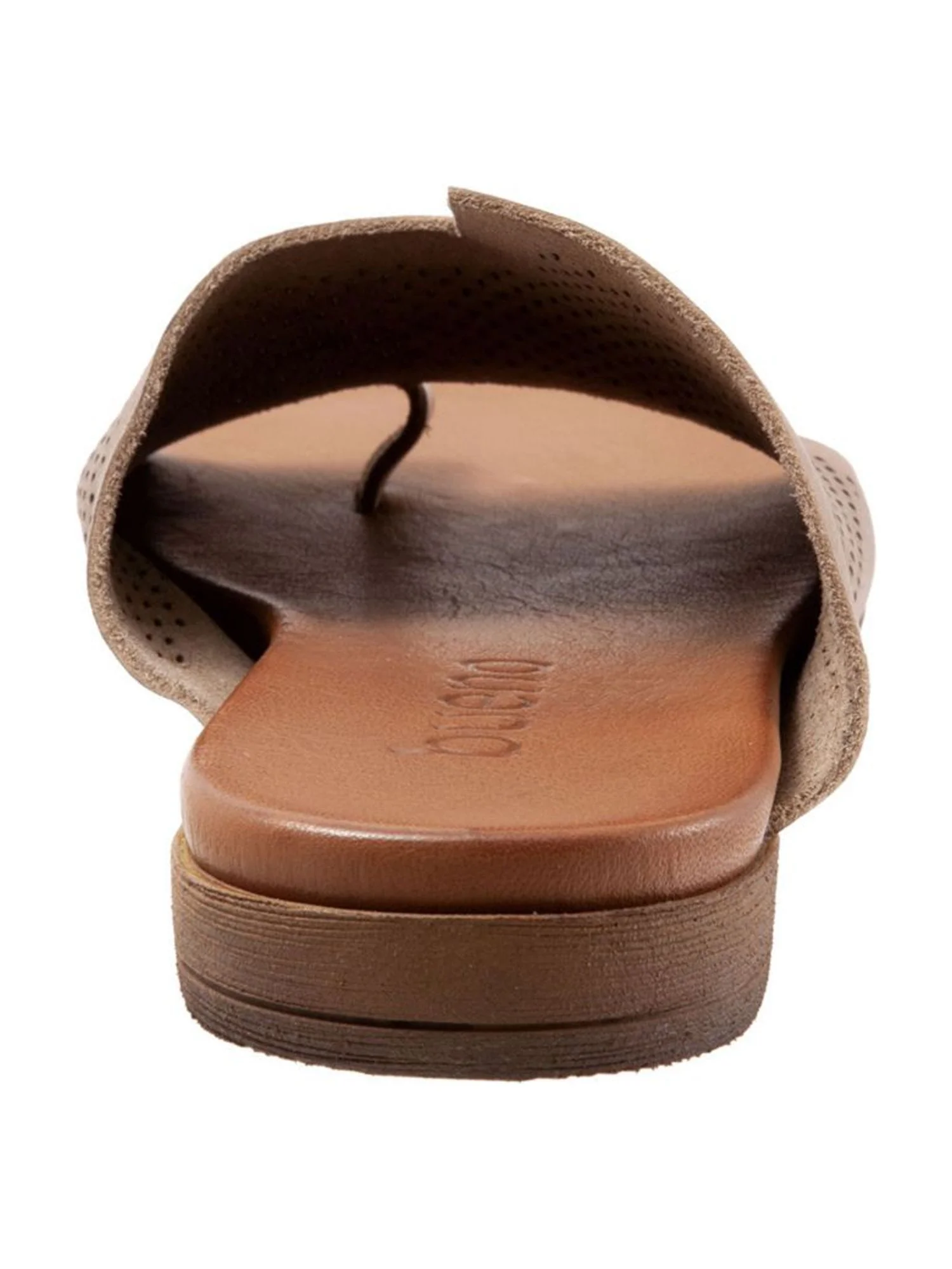 BUENO Womens Beige Perforated Tulla Round Toe Slip On Leather Sandals Shoes 38