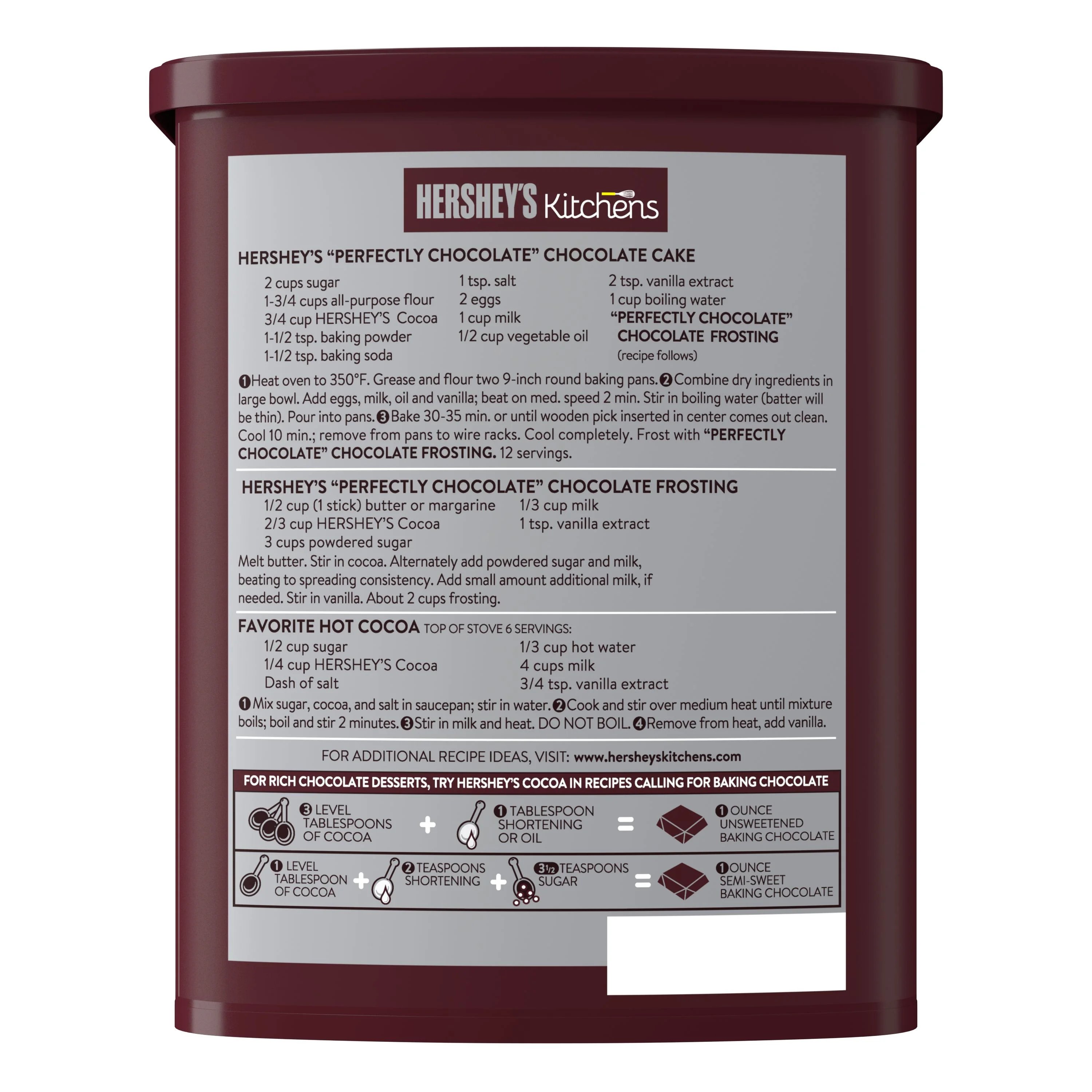 HERSHEY'S, Naturally Unsweetened Cocoa, Baking Cocoa, 23 oz, Container