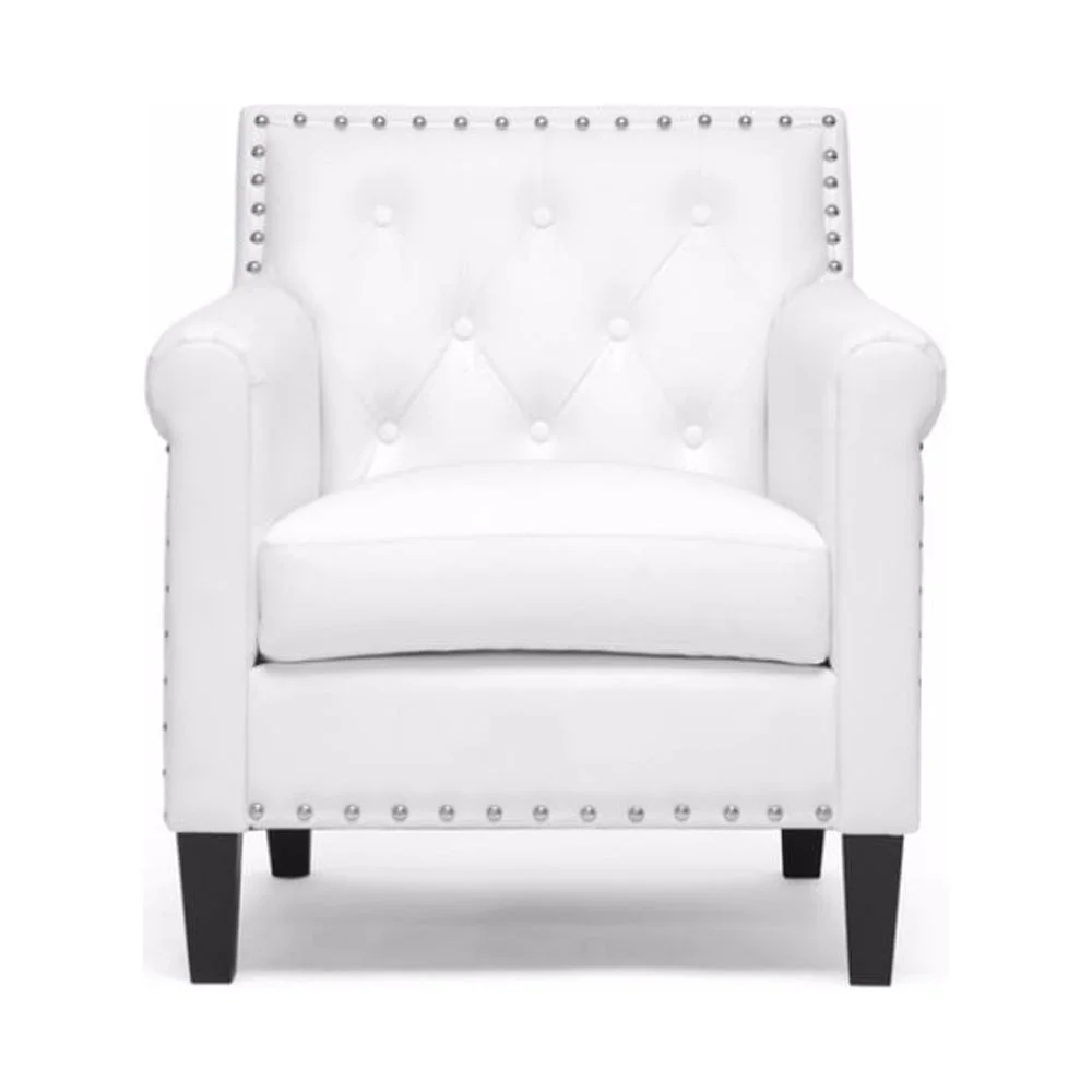 Baxton Studio Thalassa White Modern Arm Chair
