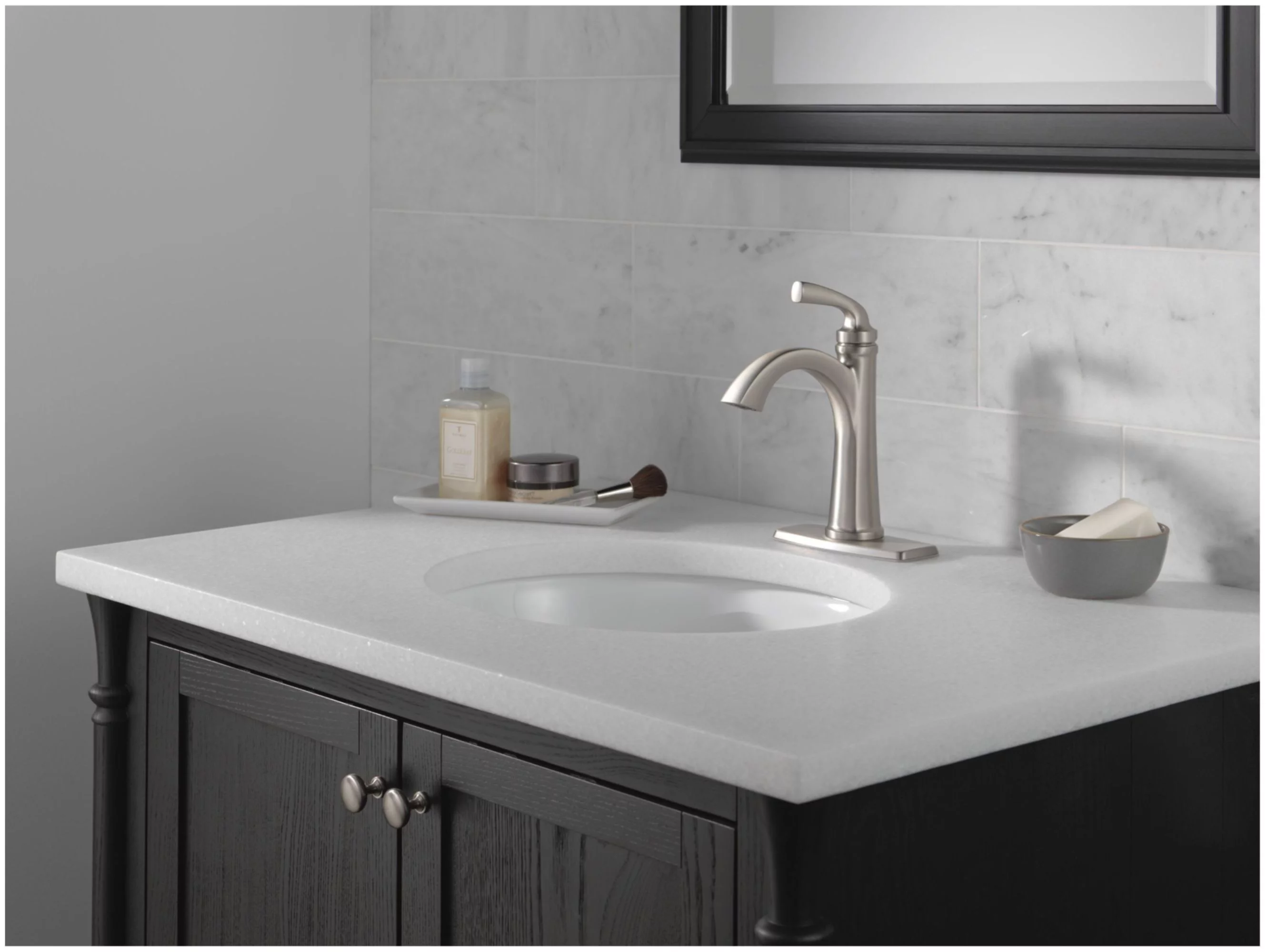 Delta 15864Lf Geist 1.2 GPM Single Hole Bathroom Faucet - Black