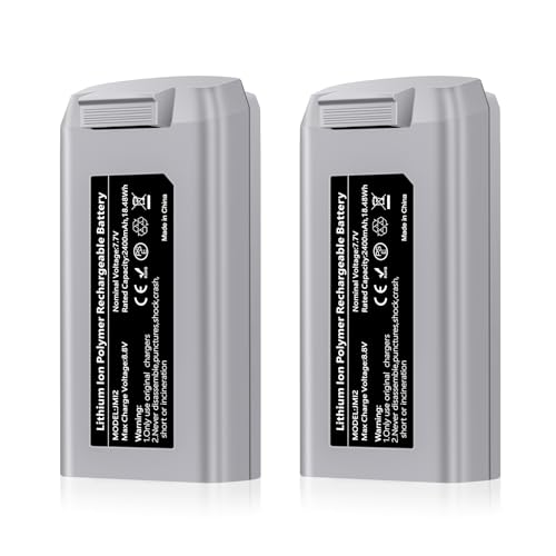 2-Pack Mini 2 Series Intelligent Flight Batteries 2400mAh Upgraded Drone Battery Supports up to 31 Minutes of Flying Time Fully Compatible with DJI Mini 4K/2/2 SE/SE Drone