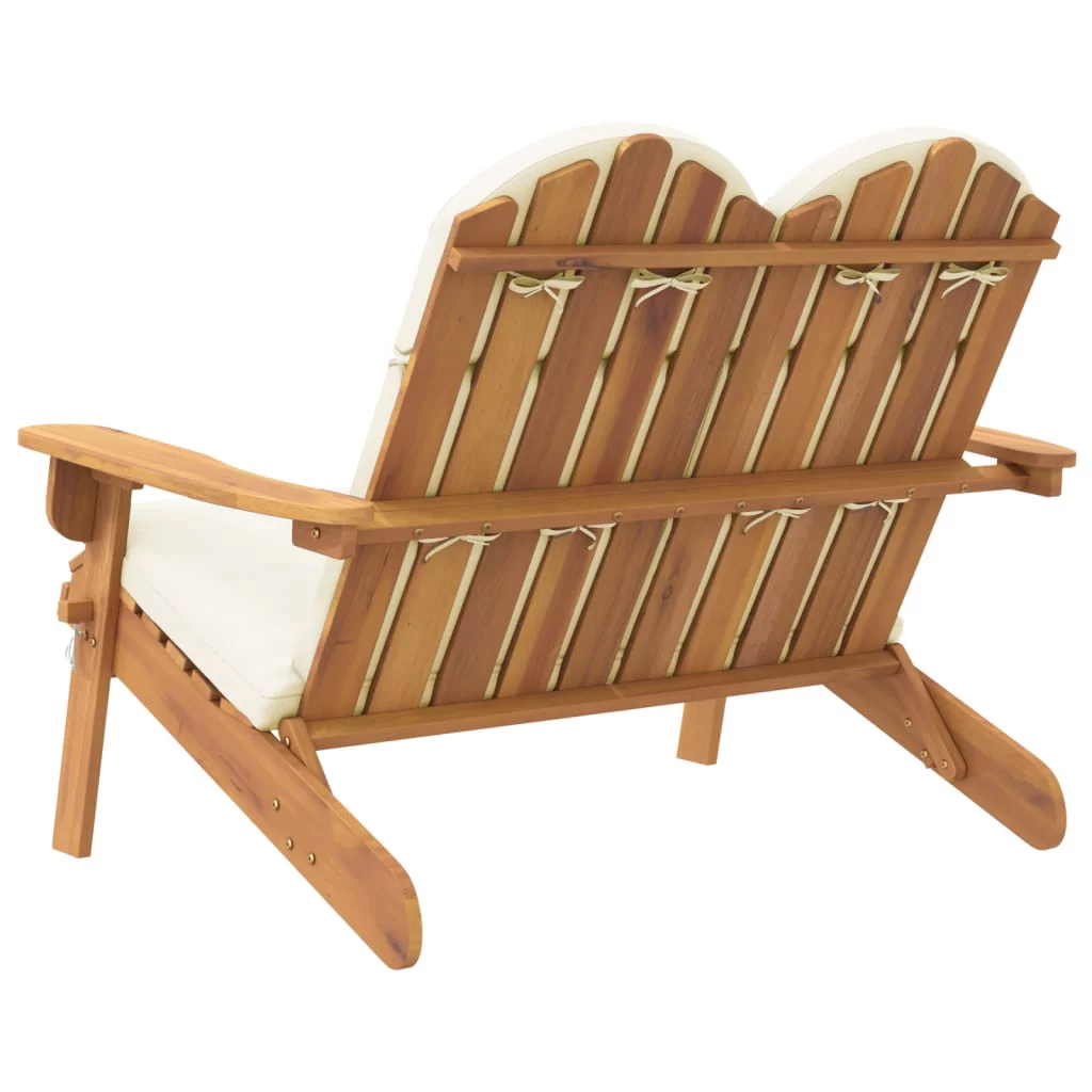 Carevas Adirondack Patio Bench with Cushions 49.6