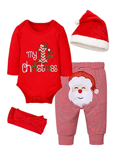 Baby Girl Boy Christmas Outfit My 1st Christmas Baby Boy Infant New Year 4 Pcs Set
